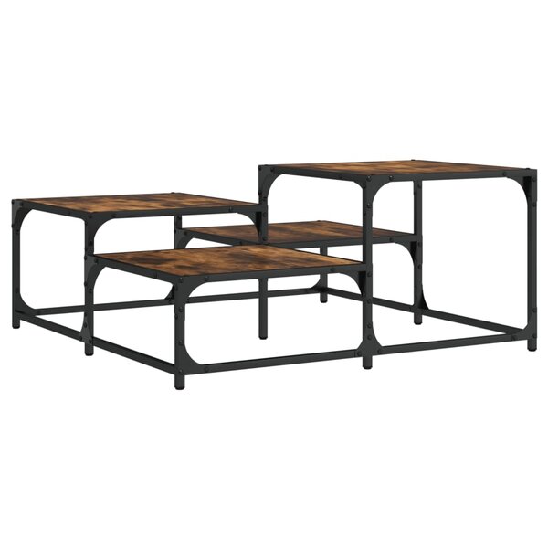 vidaXL Table basse chêne fumé 87 5x87 5x40cm bois d'ingénierie