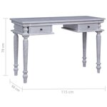 vidaXL Bureau 115x50x78 cm Bois d'acajou massif