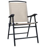 vidaXL Chaises de jardin pliables lot de 2 Textilène Crème