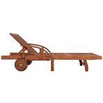 vidaXL Chaise longue avec coussin Bois d'acacia solide
