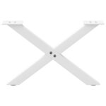 vidaXL Pieds de table basse en forme de X  2 pièces  blanc  50 x (30-31) cm  acier