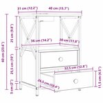 vidaXL Table de nuit avec station de chargement avec tiroir Chêne fumé