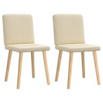 vidaXL Chaises à manger lot de 2 crème tissu