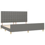 vidaXL Cadre de lit sans matelas gris foncé 200x200 cm tissu