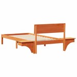 vidaXL Cadre de lit avec tête de lit Brun cire 100 x 200 cm Pin massif