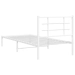 vidaXL Cadre de lit métal sans matelas avec tête de lit blanc 90x200cm