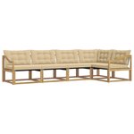 vidaXL Ensemble de canapés d'extérieur 5 pc Blanc et Beige