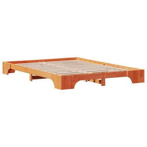 vidaXL Cadre de lit ciré marron 160x200 cm en bois de pin massif