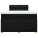 vidaXL Sommier à lattes de lit avec matelas noir 120x190 cm tissu