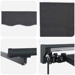 vidaXL Cadre de store manuel avec LEDs Anthracite 2 5 x 2 m