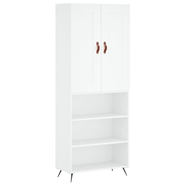 vidaXL Buffet haut Blanc 69 5x34x180 cm Bois d'ingénierie