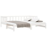 vidaXL Lit de jour avec lit gigogne blanc 90x190 cm bois de pin massif