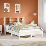 vidaXL Lit bibliothèque sans matelas blanc 140x190 cm bois pin massif