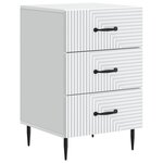 vidaXL Cabinet de chevet Blanc 43 x 41 x 66 5 cm Bois d'ingénierie