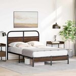 vidaXL Cadre de lit sans matelas 140x190 cm chêne marron