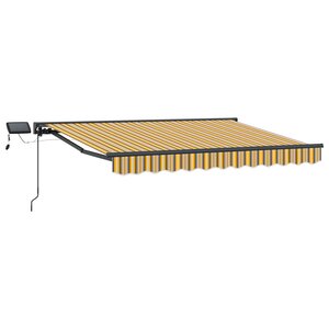 vidaXL Cadre de store manuel avec LEDs 3 x 2 5 m