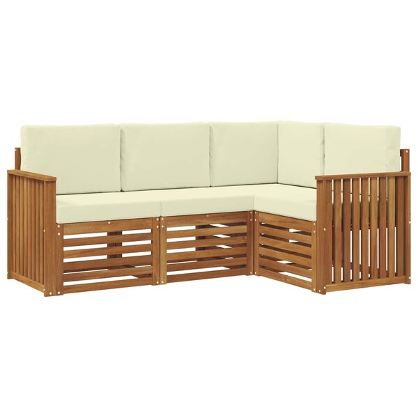 vidaXL Ensembles de canapés avec coussin 4 Pièces Naturel et Crème
