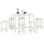 vidaXL Ensemble de bar 7 Pièces Blanc Bois de pin massif