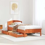 vidaXL Cadre de lit sans matelas cire marron 100x200cm bois pin massif
