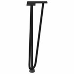 vidaXL Pieds en épingle à cheveux pour table basse 4 pièces Noir 42 cm Acier massif