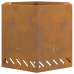 vidaXL Foyer sans Fumée Hexagonal 58x58x51 cm en Acier Résistant aux Intempéries