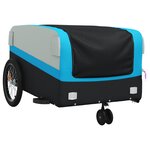 vidaXL Remorque de vélo noir et bleu 45 kg fer