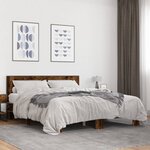 vidaXL Cadre de lit sans matelas chêne fumé 150x200 cm