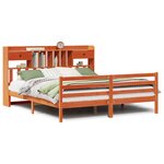 vidaXL Lit bibliothèque sans matelas cire marron 200x200 cm pin massif