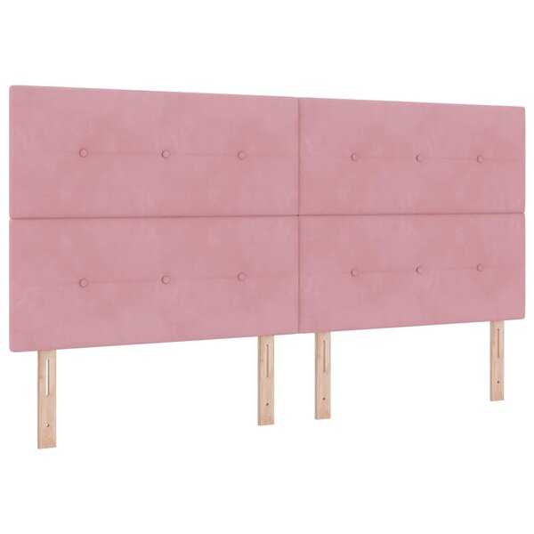 vidaXL Tête de lit Rose 200 cm Velours