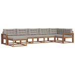 vidaXL Ensemble de canapés d'extérieur 7 Pièces Gris Naturel et Clair