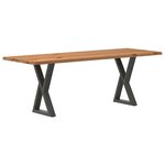 vidaXL Table à manger avec bord vivant 220x80x74 cm bois massif chêne