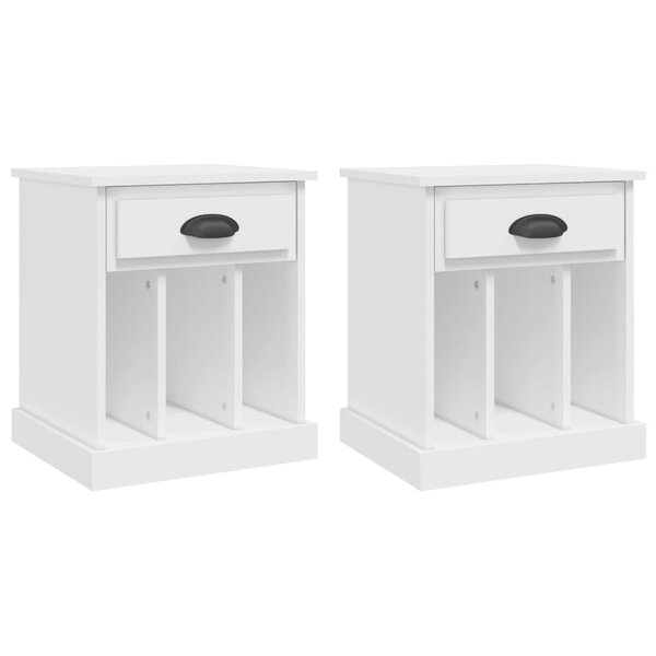 vidaXL Tables de chevet 2 Pièces blanc 43x36x50 cm
