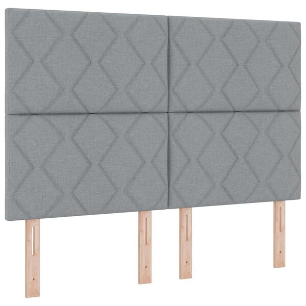 vidaXL Lit à ressorts avec matelas Gris clair 140 x 200 cm tissu