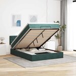 vidaXL Cadre de lit ottoman avec matelas vert foncé 140x200 cm velours