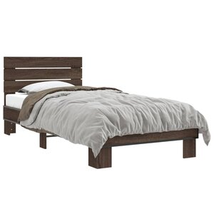 vidaXL Cadre de lit sans matelas chêne marron 100x200 cm