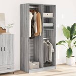 vidaXL Garde-robe sonoma gris 100x50x200 cm bois d'ingénierie