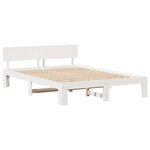 vidaXL Cadre de lit avec tête de lit blanc 150x200 cm Bois de pin massif