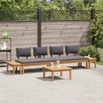 vidaXL Ensemble de canapé de jardin 5 Pièces Marron et gris