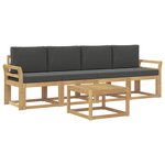 vidaXL Ensemble de canapés d'extérieur 5 pc Blanc et anthracite