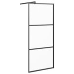 vidaXL Paroi de douche 80x195 cm Verre ESG dépoli Noir