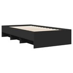 vidaXL Cadre de lit sans matelas noir 75x190 cm bois ingénierie