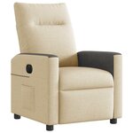 vidaXL Fauteuil inclinable électrique Crème Tissu