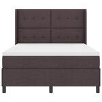 vidaXL Lit à ressort LED avec matelas Marron foncé 160 x 200 cm tissu