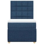 vidaXL Sommier à lattes de lit avec matelas Bleu 80x200 cm Tissu