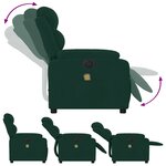 vidaXL Fauteuil inclinable de massage électrique vert foncé velours