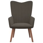 vidaXL Chaise de relaxation avec repose-pied Gris foncé Velours