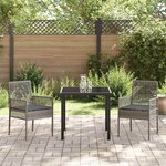 vidaXL Ensemble de salle à manger pour jardin 3 Pièces Gris Poly rotin