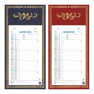 Calendrier 2026 Bloc Mensuel Mural - 16x33cm - Couleur aléatoire*