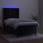 vidaXL Sommier à lattes de lit matelas et LED Noir 90x190 cm Velours