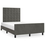 vidaXL Cadre de lit sans matelas gris foncé 120x190 cm velours